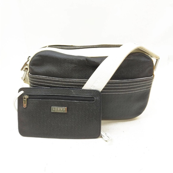 Loewe Handbags - Loewe Black and Cream Crossbody Bag with COA